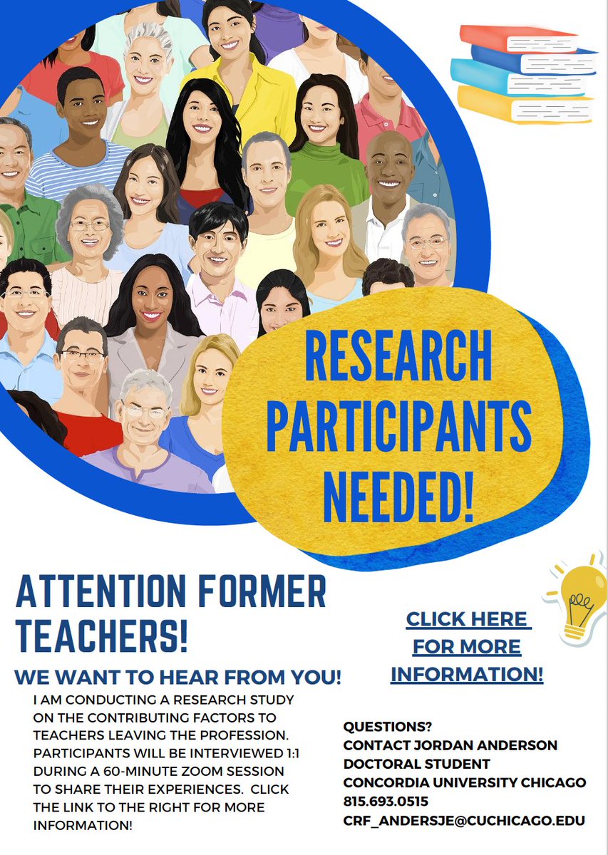 Please Retweet!  Seeking Former Teachers!

If you are a former teacher I'd love to hear from you.  Click the link below to be taken to the live flyer for more information and to fill out a contact form.  Thank you!

drive.google.com/file/d/1_lGft_…