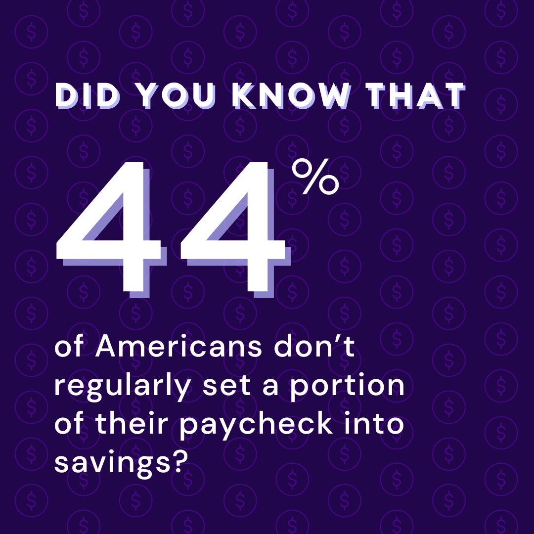 WellbyFinancial's tweet photo. Let’s break the statistic together! 💪 Overcoming hurdles like busy lifestyles and unexpected expenses is possible. Start small by allocating a portion of your paycheck to savings and gradually increase over time. Are you ready to prioritize yourself first? Drop a like! https://t.co/76cAbXROzk