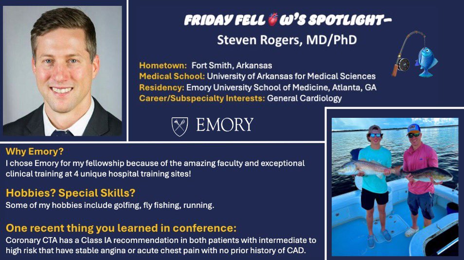 Happy New Year!! Kicking off our first Friday Fellow’s Spotlight of the new year, we introduce another one our superb fellows Dr. Rogers!! 🫀 #EmoryCards @ACCinTouch @american_heart @emorydeptofmed