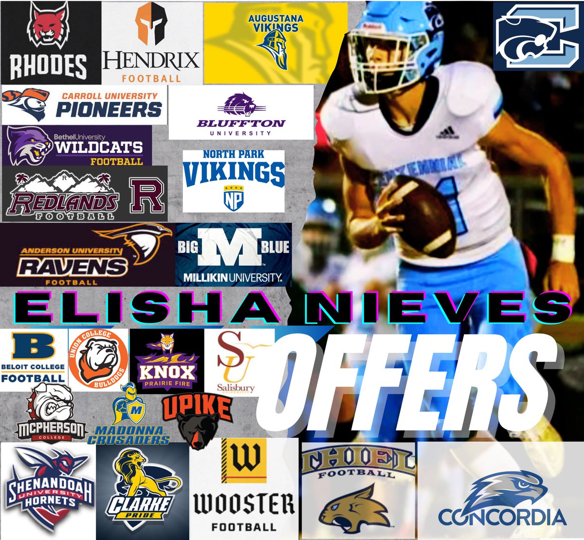 Thankful for all the opportunities and coaches that have been in contact with me and have given me a chance to follow my dreams and receive an education. I’m excited for the next chapter as I’m narrowing it down! <a href="/chs_cougars_fb/">Centennial Cougars Football</a> <a href="/CoachE99Nieves/">Coach E</a>