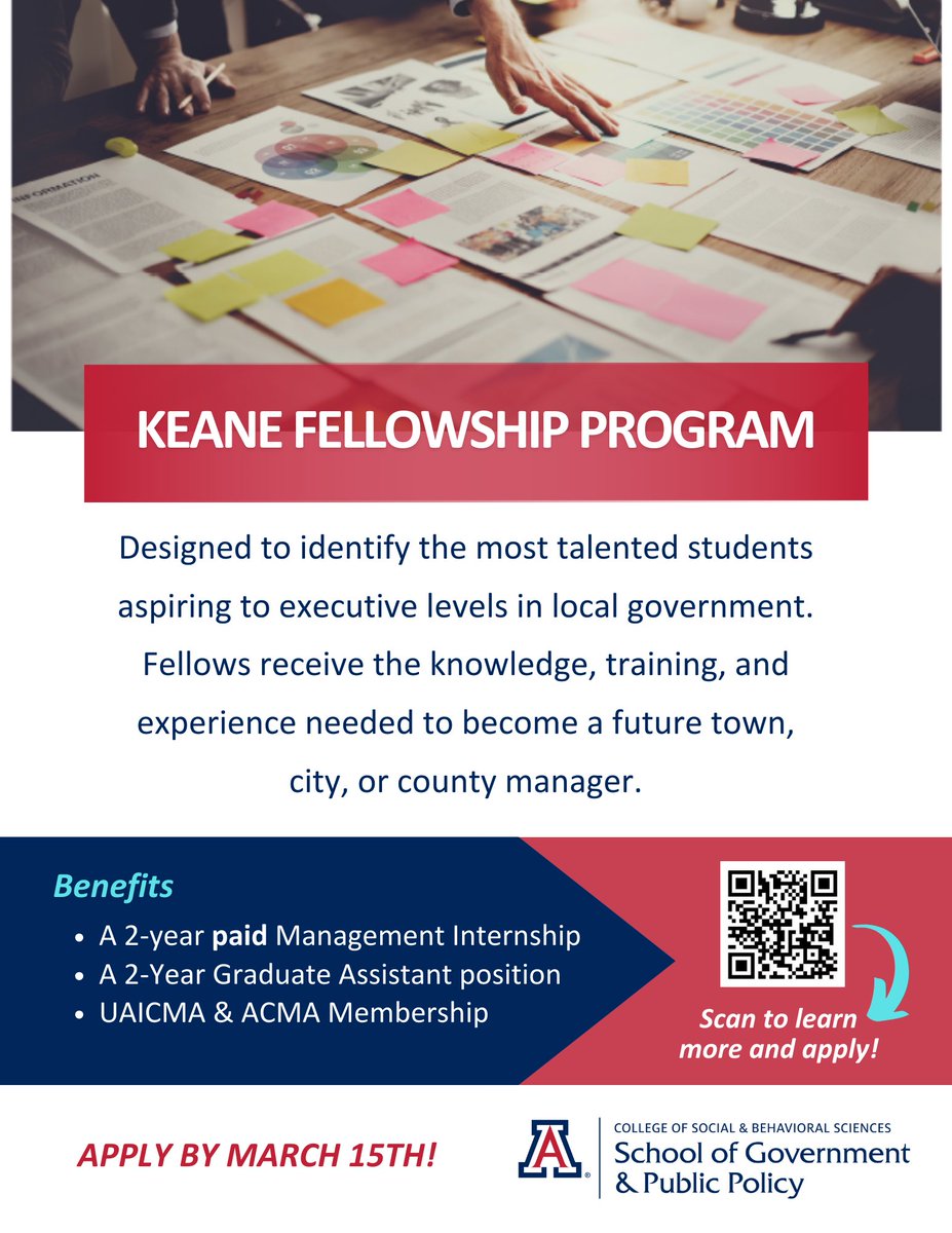 Thinking about grad school? SGPP has you covered! Attend our Info Sessions to learn more about our MPA &amp; MPP Graduate Programs, Accelerated Master’s Programs, and the Keane Fellowship! 🎓

Hope to see you there! 😄📝

RSVP Here: uarizona.co1.qualtrics.com/jfe/form/SV_6z…