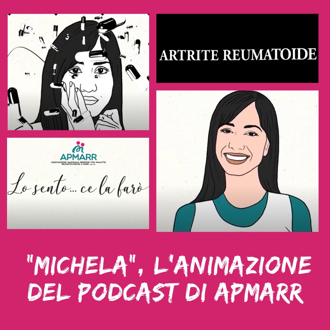 📺 È disponibile la versione animata di "Michela", il podcast di APMARR!

▶ A partire dal podcast, che racconta la storia di una ragazza liceale che scopre di soffrire di #artrite reumatoide, sono stati realizzati 4 video animati. Guardali qui 👉 bit.ly/3Sp9qq8