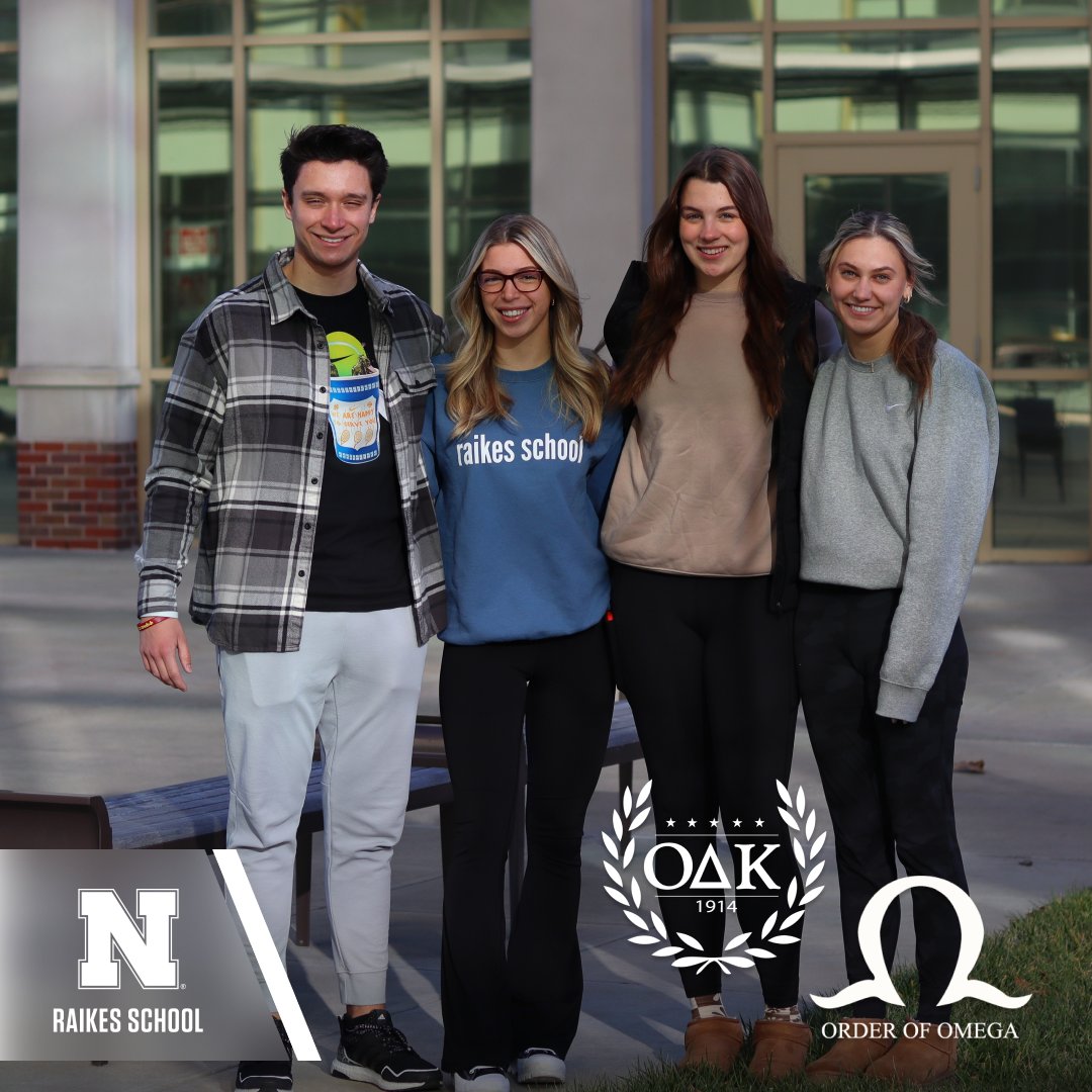 We're so proud of our #Cohort2022 sophomores Ava Hollingsworth, Harley Paprocki, Allan Muinov, and Carly Kendeigh, who have been tapped for this year's class of Omicron Delta Kappa at UNL (ODK)! Additionally, congratulations to Allan Muinov on his initiation into Order of Omega!