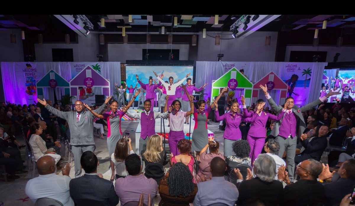 caribbeannewsuk's tweet photo. #TRINDAD: Starting today, #Caribbean Airlines (CAL) cabin crew and staff are sporting new uniforms designed by their peers and produced by local design house Janouras Custom Design Ltd. https://t.co/9OiNLm3aJS