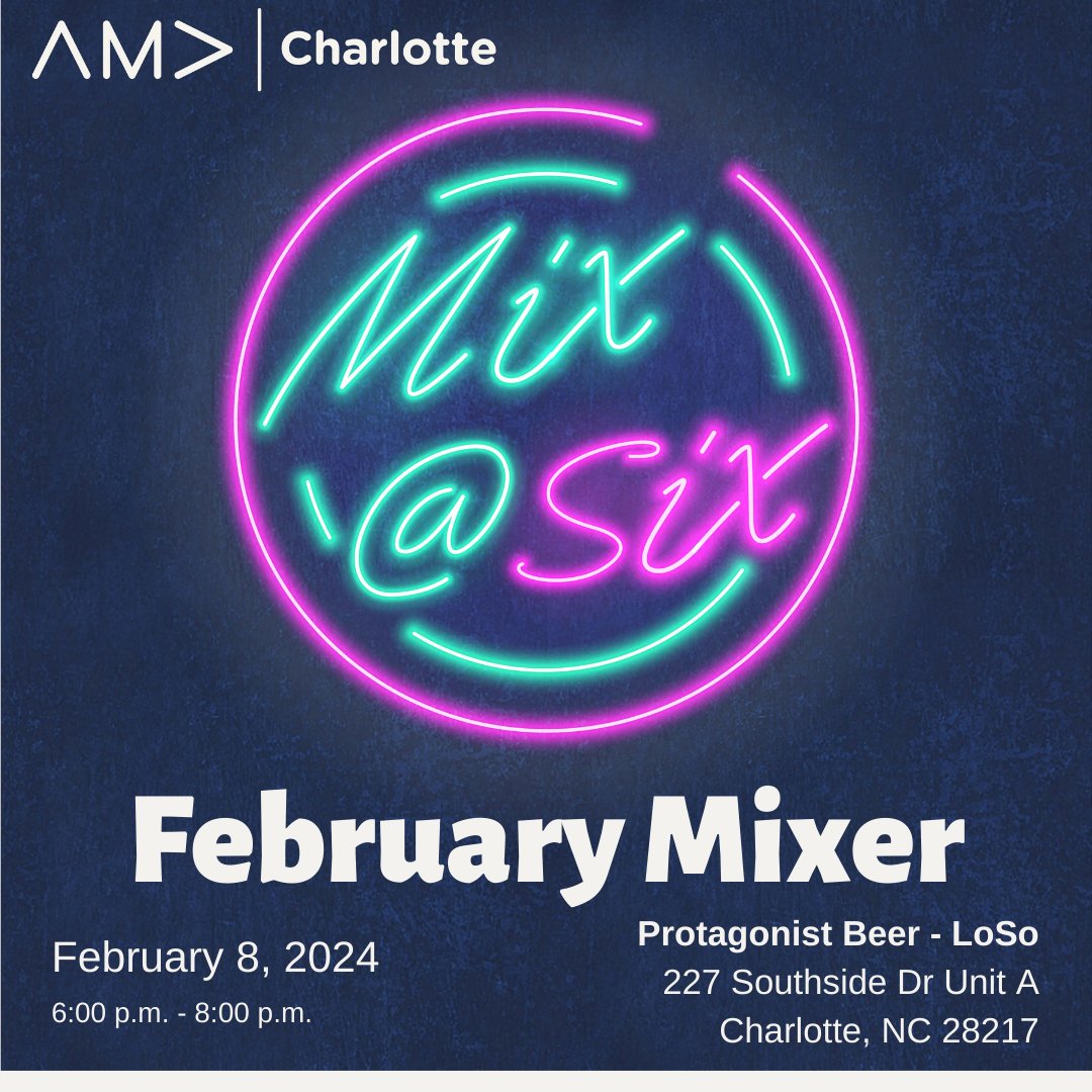 charlotteama's tweet photo. New year, new Mix @ Six location. 📍 Join us at Protagonist Beer's LoSo location for a casual, after-work networking event. Register here: https://t.co/xWLf8vYTRd https://t.co/pgBoSyIDMX