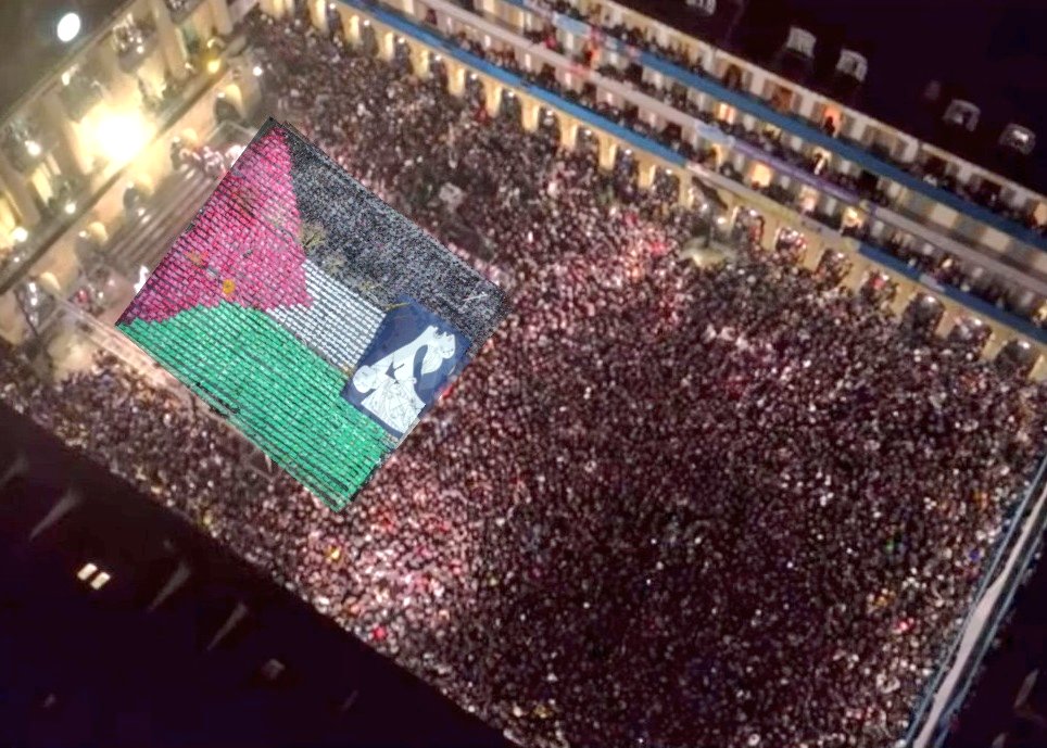 Donostiako plazako danbor hotsak,
oroi ditzala Gazako sarraski hotzak...