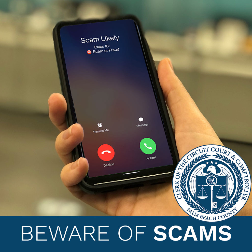 Be on the lookout for potential scams - our office will never call you ...