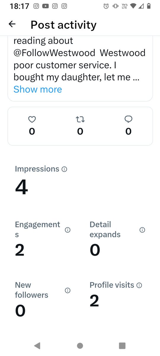 It would seem #viviennewestwood really do have little care about their customers. That or my Twitter account is not working. I normally get a response.. nothing . The other thing so little engagement with my tweet. Means no one cares and they don't have the staff ....