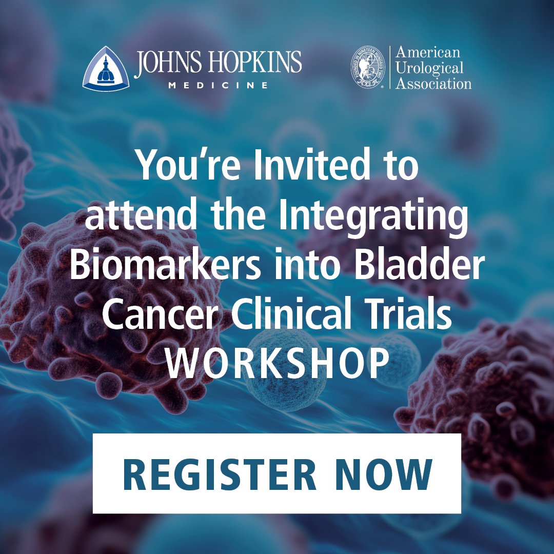 Join us at AUA Headquarters on March 15-16, 2024 for the seventh annual translational research meeting co-sponsored by the Johns Hopkins Greenberg Bladder Cancer Institute! Register Now ➡️ bit.ly/47HRag4 @JHBladderCancer @JohnsHopkins