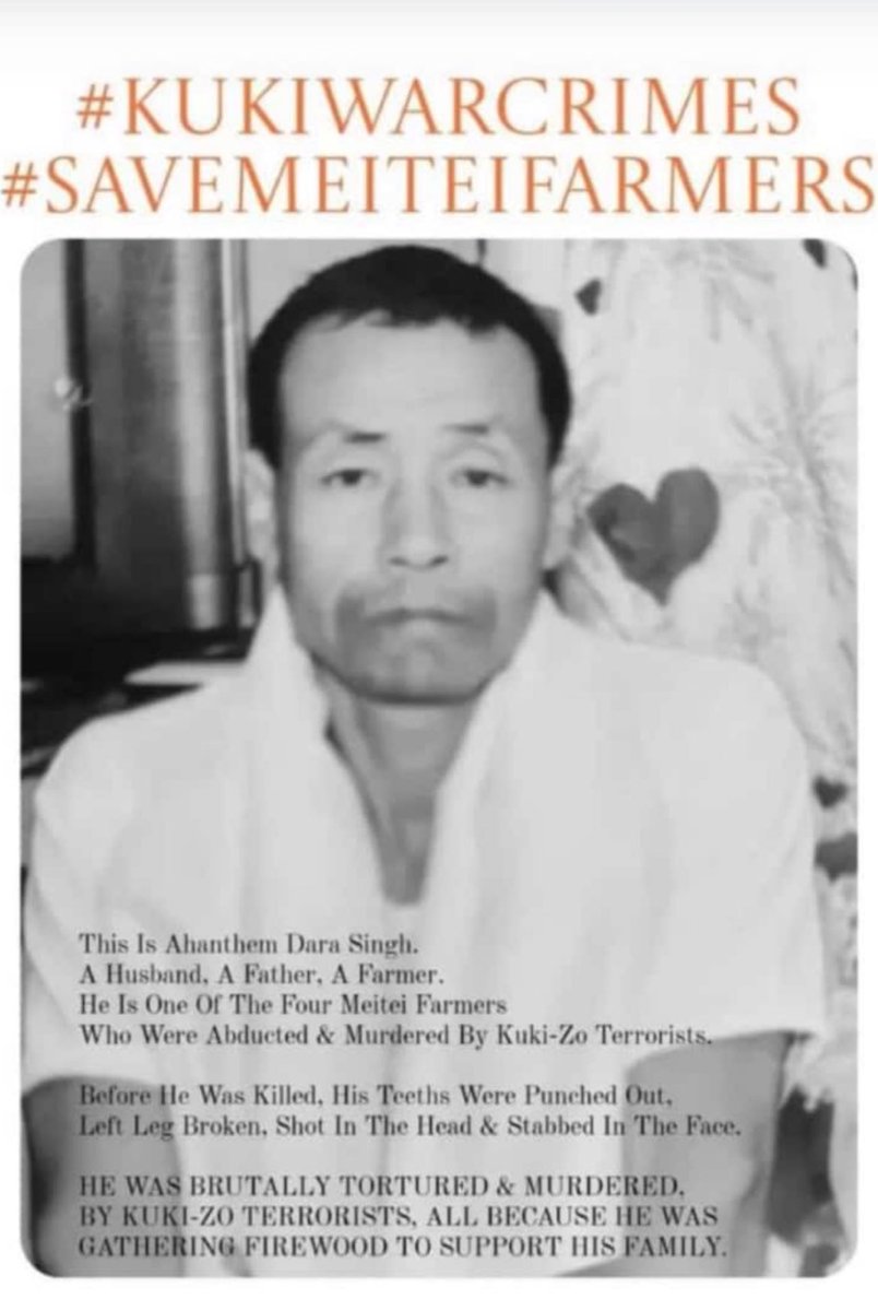 The unending #KukiWarCrimes
The unending attacks on #Meitei Civilians by #KukiNarcoTerrorists 
‼️‼️ #StopGenocideOfMeiteis ‼️‼️
‼️India, with its robust defence capabilities, has been ranked fourth in the Global Firepower list yet it failed to #SaveManipur for past 9 months