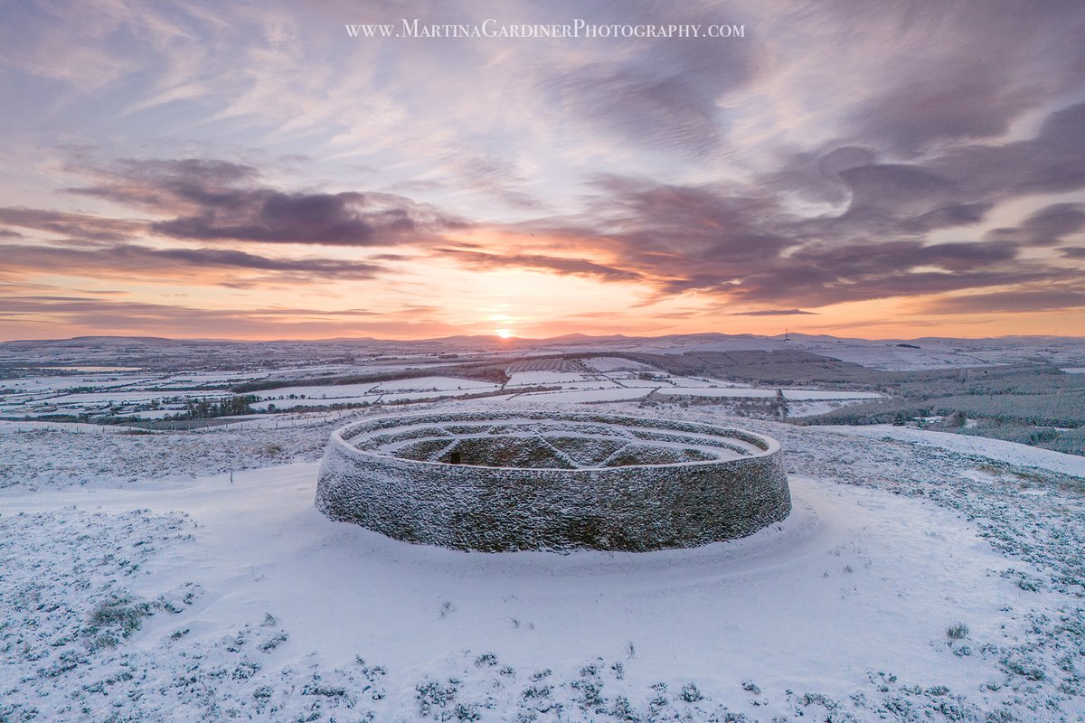 Today's sunrise at the Grianan of Aileach ring fort #Inishowen #Donegal Delighted with this shot