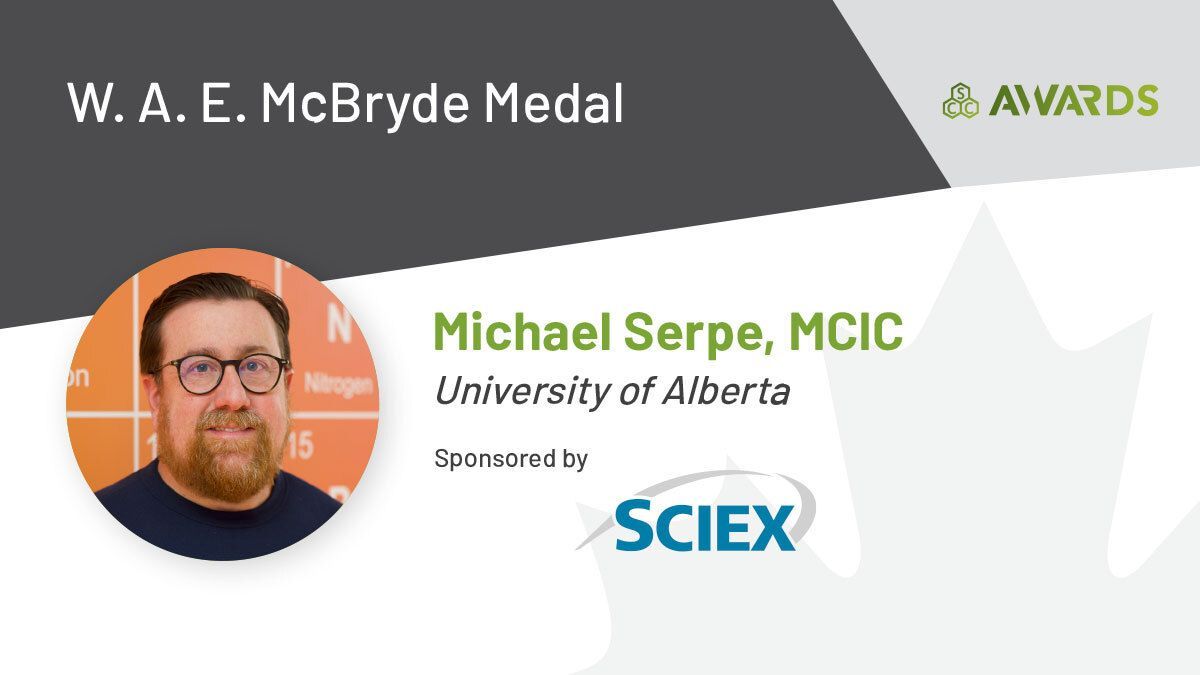 The W. A. E. McBryde Medal is presented to a young scientist working in Canada who has made notable achievement in pure or applied analytical chemistry. Congrats Dr. Michael Serpe @SerpeGroup of <a href="/ualbertachem/">UAlberta Chemistry</a> @ualberta on being the recipient of this award buff.ly/41ZNQfg