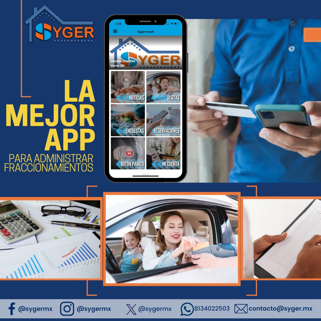sygermx's tweet image. #SYGERApp 📲 #LaMejorApp para administrar finanzas, comunicación y seguridad de fraccionamientos🏘, condominio, plaza comercial, edificio, etc. en menor tiempo y con total transparencia!

#SYGERApp 📲 #SiempreUnPasoAdelante💪

📱wa.me/528134022503
🌐 sycnos.com/syger