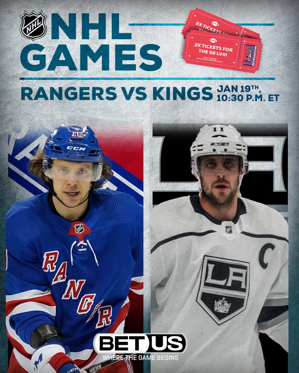 #NHL | 🏙️ New York Rangers vs Los Angeles Kings 👑

⭐️ Kings are 1-5-4 in the last 10 games!! 🫣

🏒: bit.ly/TW-NHL125