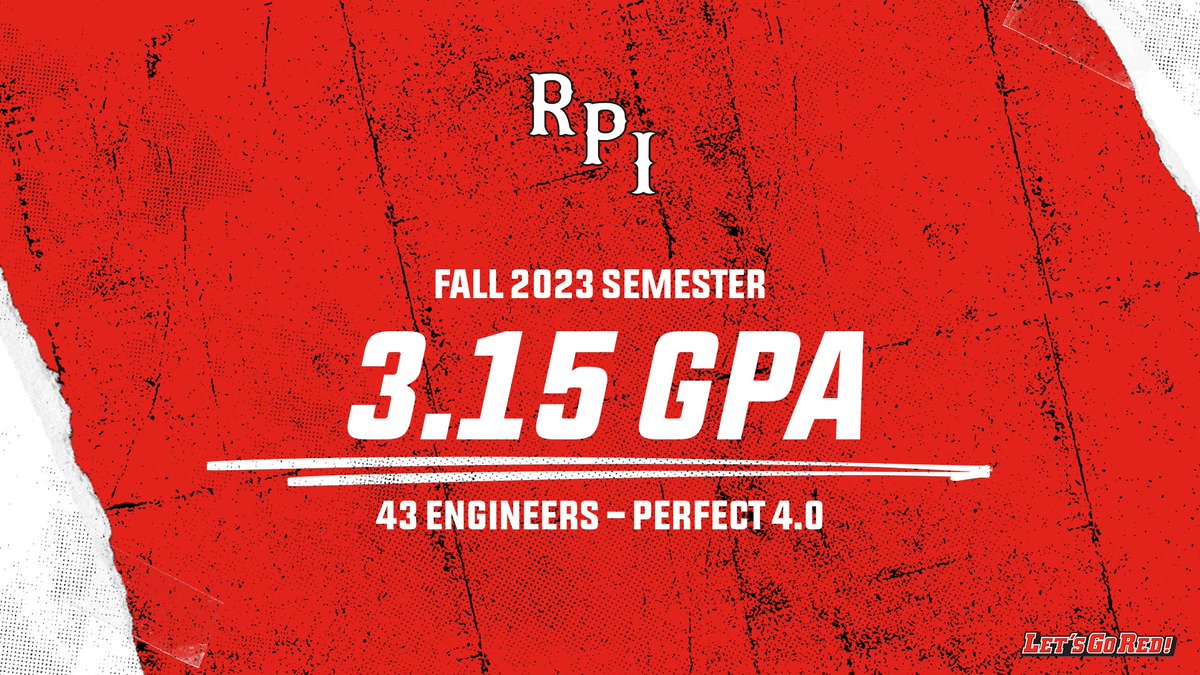 RPIAthletics's tweet photo. 📝 MAKING THE GRADE 📚

It was a great fall semester for our student-athletes, as they tallied up a 3⃣.1⃣5⃣ department GPA! Also - 4⃣3⃣ of our student athletes put up a PERFECT 4.0 GPA!

Well done! 👏

📰 https://t.co/FO2mfTDSjR

#LetsGoRed 🔴 https://t.co/10y9Z8Db8W