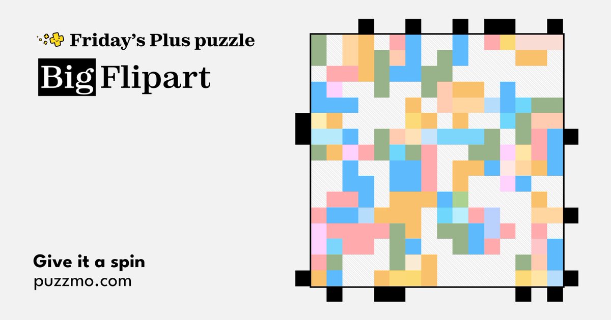 puzzmotoday's tweet image. It&apos;s Big Flipart day! Go ahead, give it a spin. puzzmo.com/today

#puzzmo #flipart #puzzles