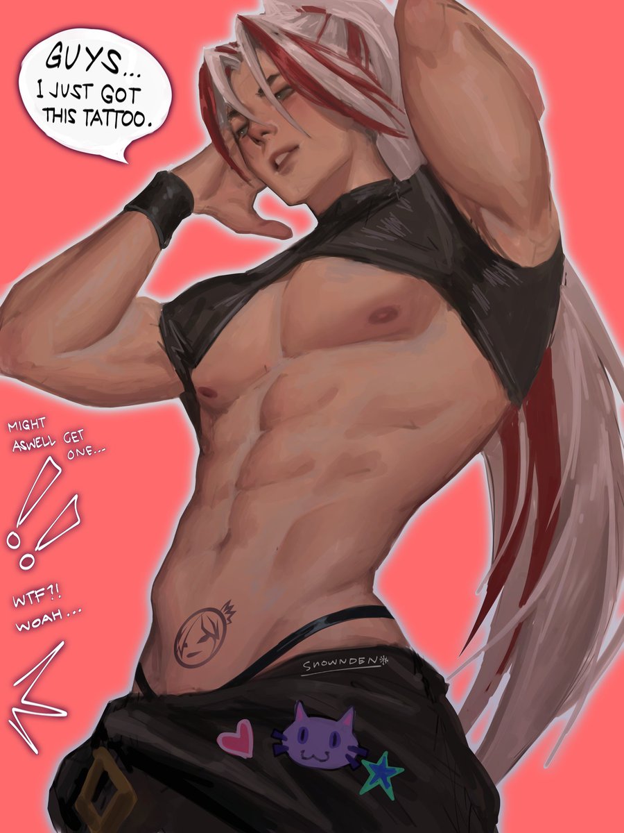 grovemoth_'s tweet photo. Nice tattoo you got on... there...

#yone #yoneheartsteel #yonefanart https://t.co/N7K9ZvpCX6