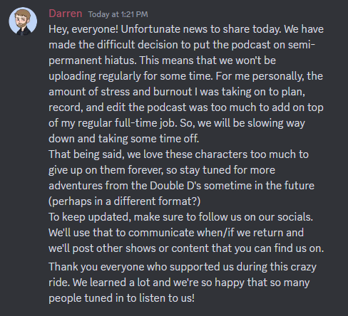 Hey, everyone. We posted an update about the future of Half Casters on Discord today: