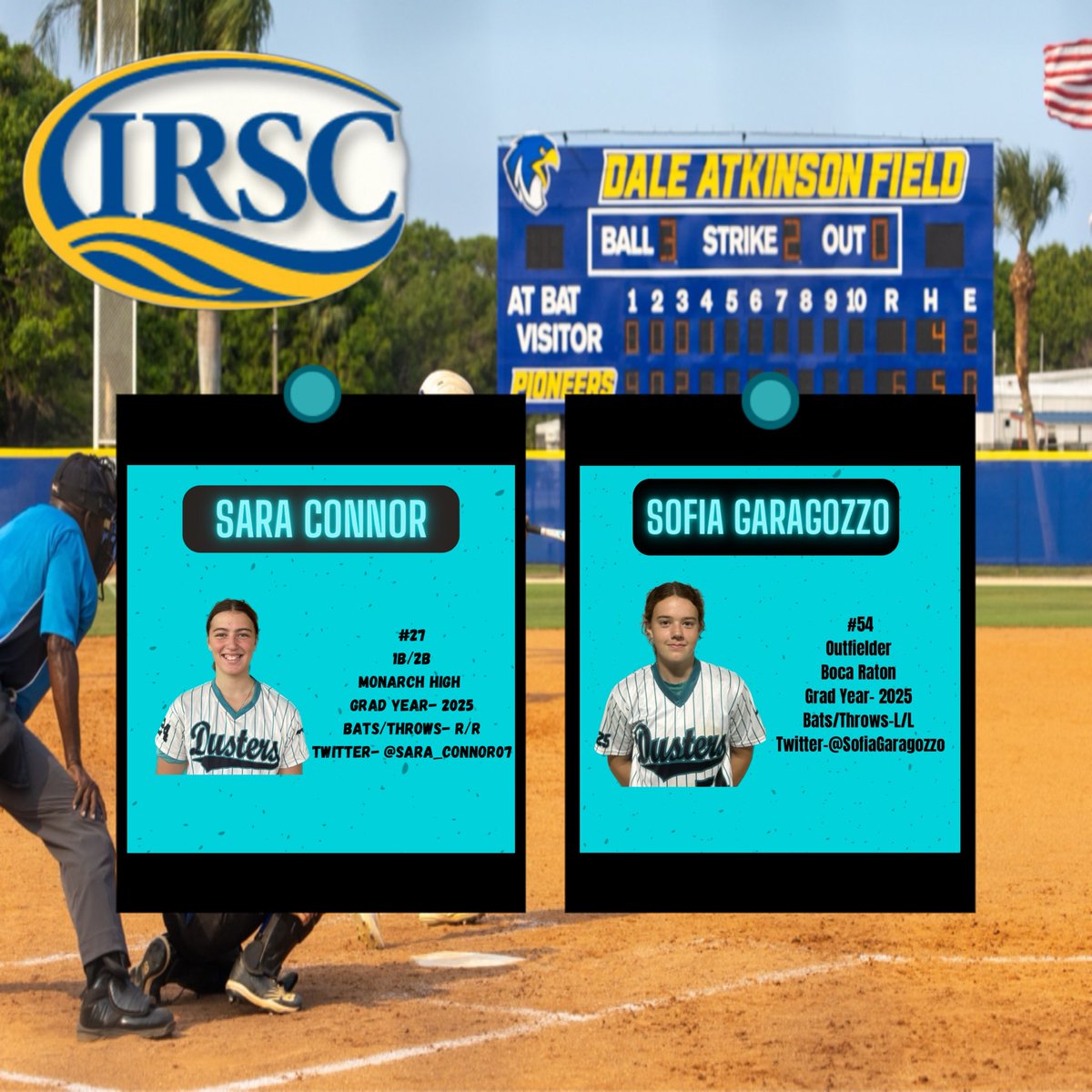 Good luck tomorrow <a href="/Sara_Connor07/">Sara Connor</a> &amp; <a href="/Sofiagaragozzo/">Sofia “jersey” Garagozzo</a>  at the <a href="/IrscSoftball/">IRSC Softball</a> camp