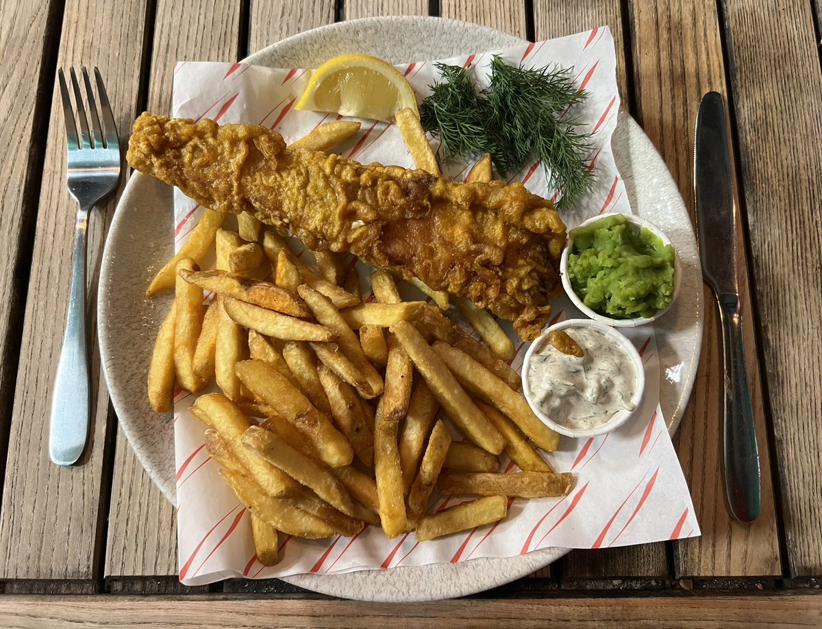 Friday night traditions rebooted. 
Vegan fish and chips in Chester market…