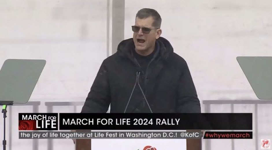 GrahamAllen's tweet photo. THIS IS AMAZING!!!

NATIONAL CHAMPION COACH JIM HARBAUGH GAVE A SPEECH AT THE MARCH FOR LIFE!!!!

WE WILL FIGHT TO END ABORTIONS NATIONWIDE!!! https://t.co/Gs5hiiI7C5