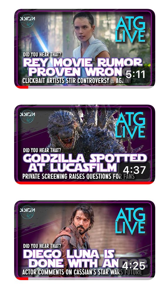 ATGcast's tweet photo. Every week - all the #Starwars #news, #runors and #analysis on #ATGLive Thursdays then catch them again the next day on our @YouTube channel in bite sized chunks at https://t.co/42Xkn4zl3e - subscribe today! It’s free! https://t.co/M1g1A7jAaM