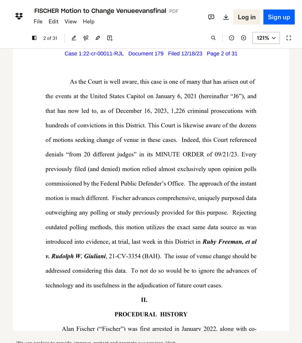 dmills3710's tweet image. #J6 #PoliticalProsecution 

FISCHER Motion to Change Venue From District of Columbia:

Request to be tried by an impartial jury as guaranteed by the 5th &amp;amp; 6th Amendments to the US Constitution.

dropbox.com/scl/fi/vo2q96w…