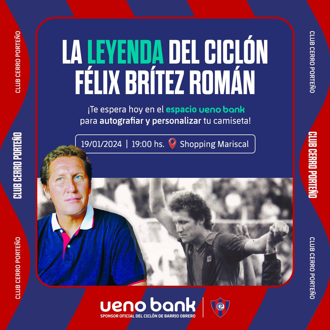 Como dijo nuestro DT hoy: este año todos juntos con mi querido Ciclón 🔵🔴

Les espero hoy a las 19hs en el Shopping Mariscal Lopez!  

Vamos Ciclón!!!!🥕🥕