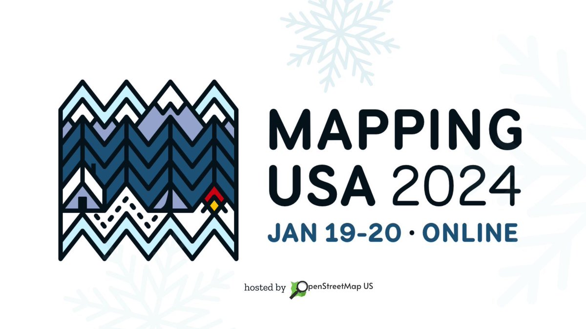 OpenStreetMapUS's tweet image. ☃️ Mapping USA starts today ☃️ 

❄️ openstreetmap.us/events/mapping… 

#OpenStreetMap #MappingUSA #OpenStreetMapUS