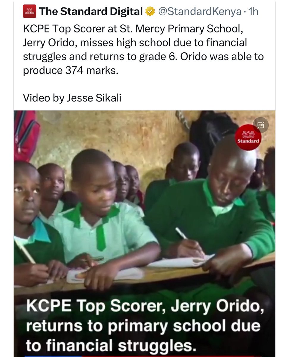 The case sounds genuine; the family has shared the calling letter and fee structure from KANGA SCHOOL They have also agreed that I/ we can proceed to send the cash directly to KANGA SCHOOL account; as such; I have accepted to cover Jerry school fee for his entire Form ONE ☝️