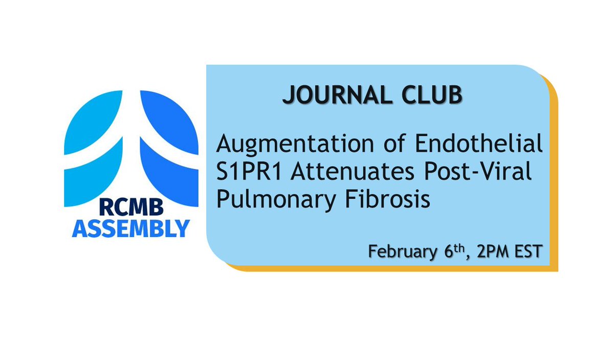 Next journal club is approaching... Presented by Patricia Brazee & Hosted by Erin Crossey thoracic.zoom.us/meeting/regist…