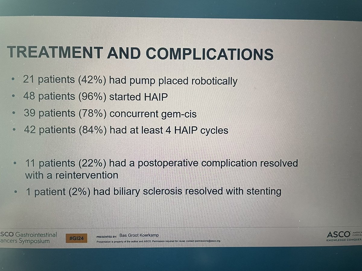 jgong15's tweet photo. @BasGrootKoerkam PhII multicenter of uiCCA confined to liver receiving cis/gem and #HAIP w/improved ORR (46 vs 21% to cis/gem alone) and 3-yr OS (33 vs 3% to cis/gem alone) ?role in #chemoIO age #GI24 @OncoAlert https://t.co/0srr5V6ZYw