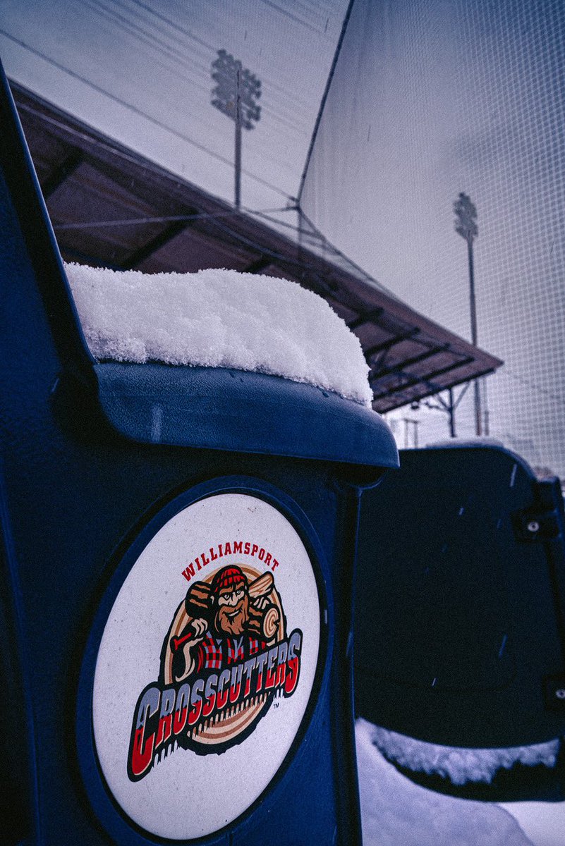 Bowman Field is covered in snow Friday afternoon in Williamsport… when does the season start?
 @crosscutters @mlbdraftleague @mlb @baseballphotogs #baseball #teamphotographer #sportsshooter #sportsphotography #springtraining 
Photo by @SlotRacer13
