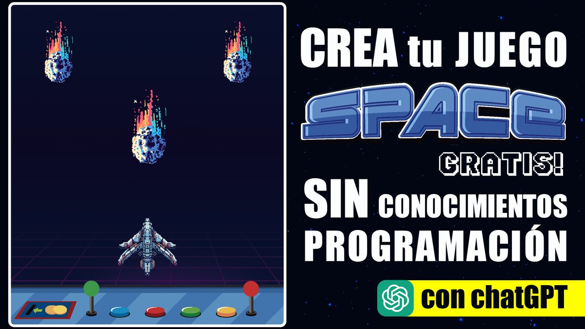¿Siempre has soñado con hacer tu propio juego pero no sabes programar? 
👾Te enseño a crear tu propio juego con ChatGPT y SIN SABER PROGRAMAR

No te pierdas el tutorial que hemos preparado en nuestro canal de Youtube, con todos los archivos descargables.
youtu.be/w51oTCXIFFY?si…