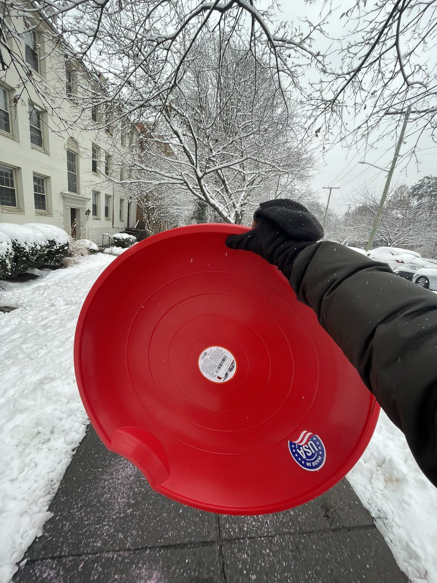 Purchased the last sleds in the store! This Alaskan is ready for some winter fun! 🛷❄️