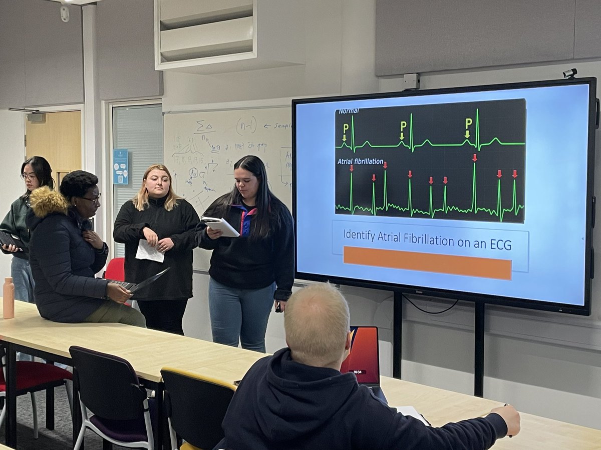 GaryHallett's tweet photo. Some fantastic knowledge &amp; understanding with the cardiac case studies presented today! 
Well done @PUNC14 
#Group3 @gosia_bal https://t.co/wUPFW2Nogm