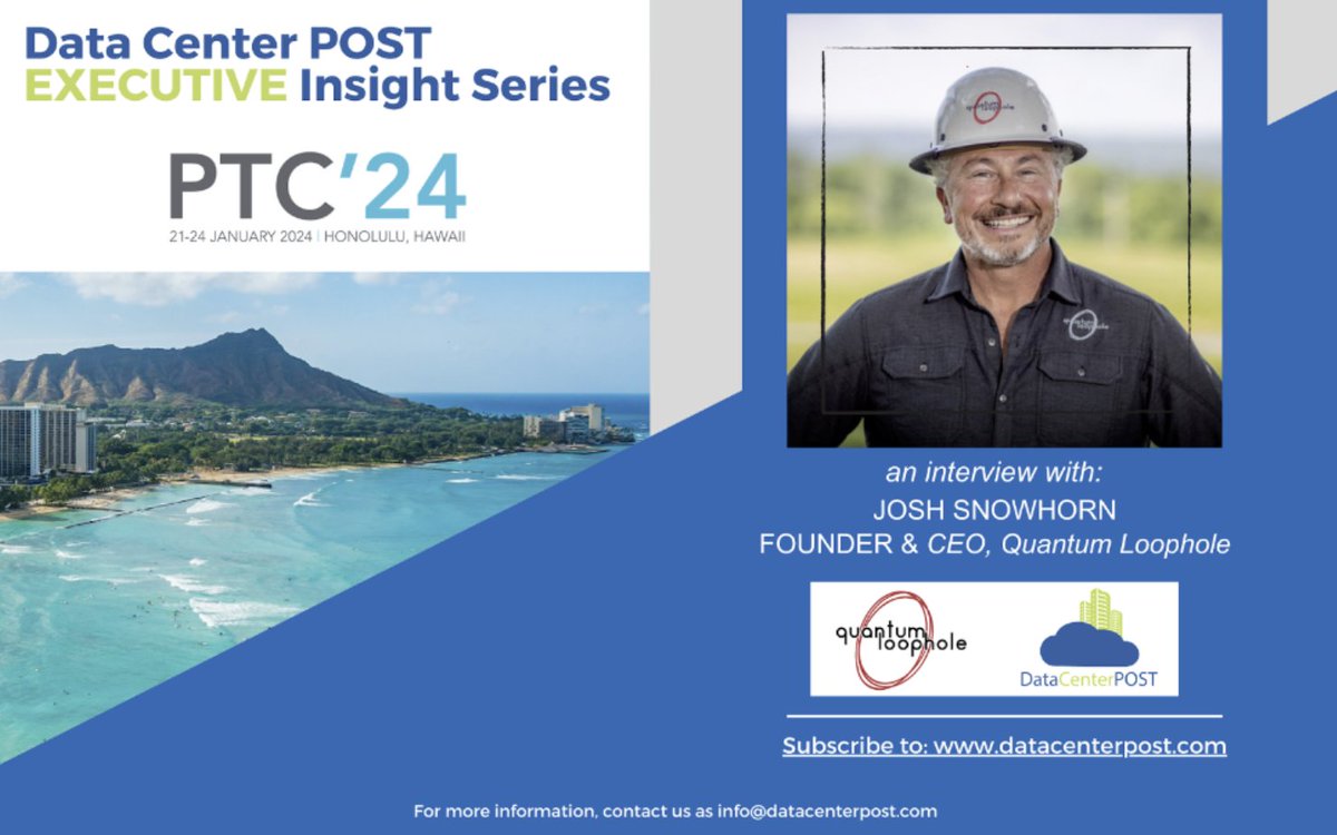 datacenterpost's tweet image. Join the discussion at PTC&apos;24 with Quantum Loophole&apos;s Josh Snowhorn. Discover how Quantum Loophole stays ahead in the #DigitalInfrastructure space #TechDiscussion #DigitalFuture 

Learn more on @datacenterpost: ow.ly/879850QsCQ1