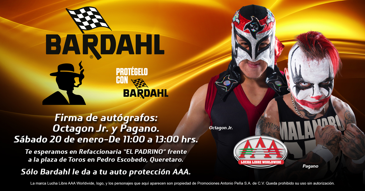 Ven a la firma de autógrafos con los profesionales de la Lucha Libre AAA Worldwide el próximo sábado en Refaccionaria “EL PADRINO” frente a la plaza de Toros en Pedro Escobedo, Queretaro. ¡Te esperamos!