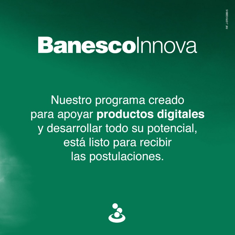 Banesco's tweet photo. Tu #ProyectoDigital de tecnología financiera, #ciberseguridad, gestión de recursos o servicios digitales tiene grandes oportunidades de crecer con #BanescoInnova 💎⁣

Conoce todos los detalles y postúlalo en https://t.co/EIOtufZWB7💻