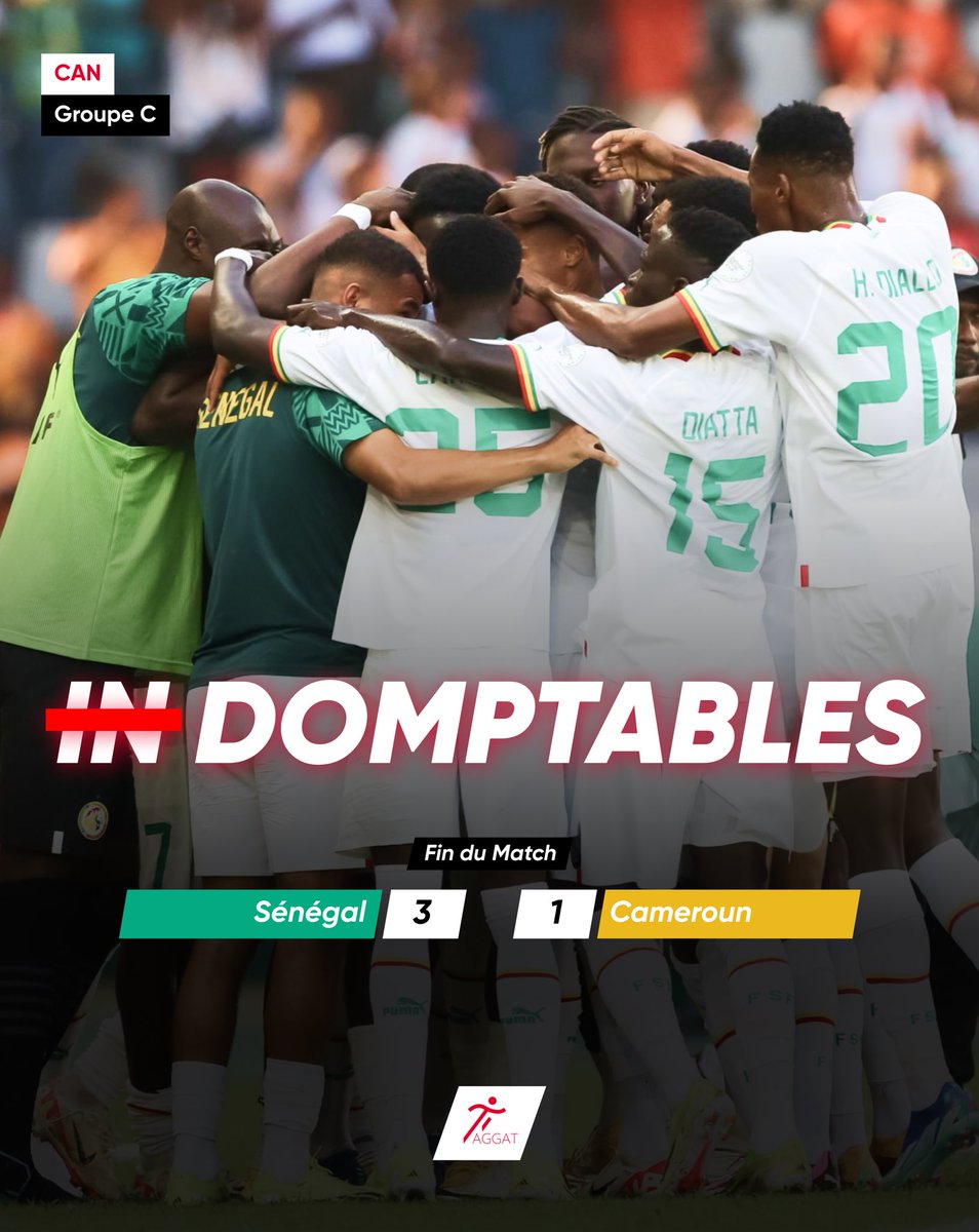 taggatsn's tweet photo. QUALIFIÉS ! 🎉🇸🇳

Le Sénégal dompte le Cameroun et décroche sa place pour les huitièmes de finale !

#AFCON2023 | #TotalEnergiesAFCON2023 | #taggat https://t.co/F0yBQY4IfA