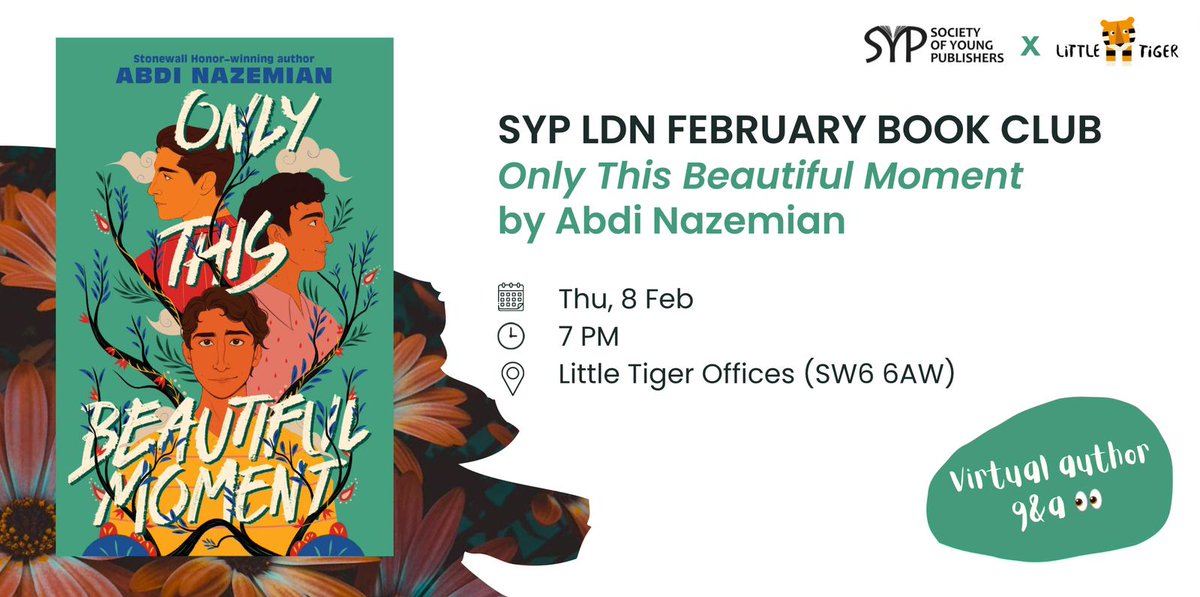 Next up on the SYP Book Club: Only This Beautiful Moment by Abdi Nazemian. Join for good vibes and virtual author Q&A on Thursday, Feb 8 at 7:00 PM - 9:00 PM @ Little Tiger Offices 🎟️ RSVP for free here: thesyp.org.uk/event/syp-lond…