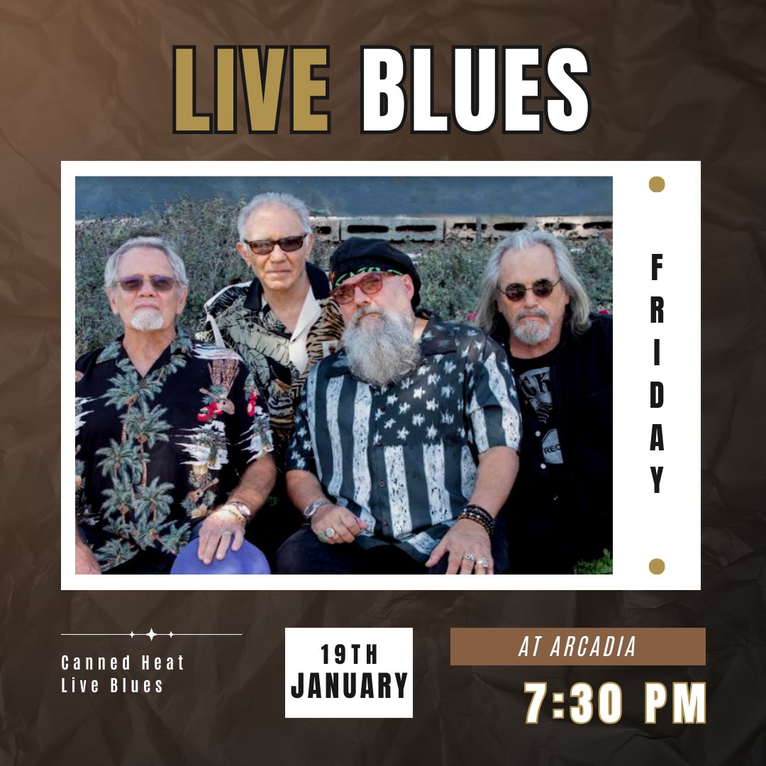 Join us for Canned Heat live blues at 7:30 pm – because rocking out with friends and savoring the moment is what we're all about.

#LiveBlues #MattDennysLive #MattDennys #ArcadianEats #BrewsAndBites #EatLikeLocalsDo #CAFoodies #ArcadiaRestaurant #BeerGarden