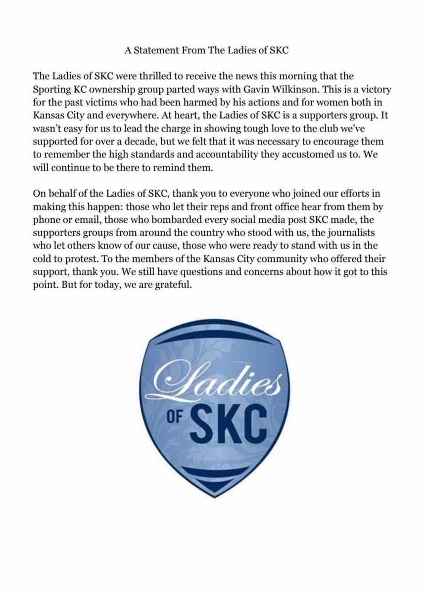 LadiesofSKC's tweet photo. A Statement from the Ladies of SKC. https://t.co/hdRS2vHChg