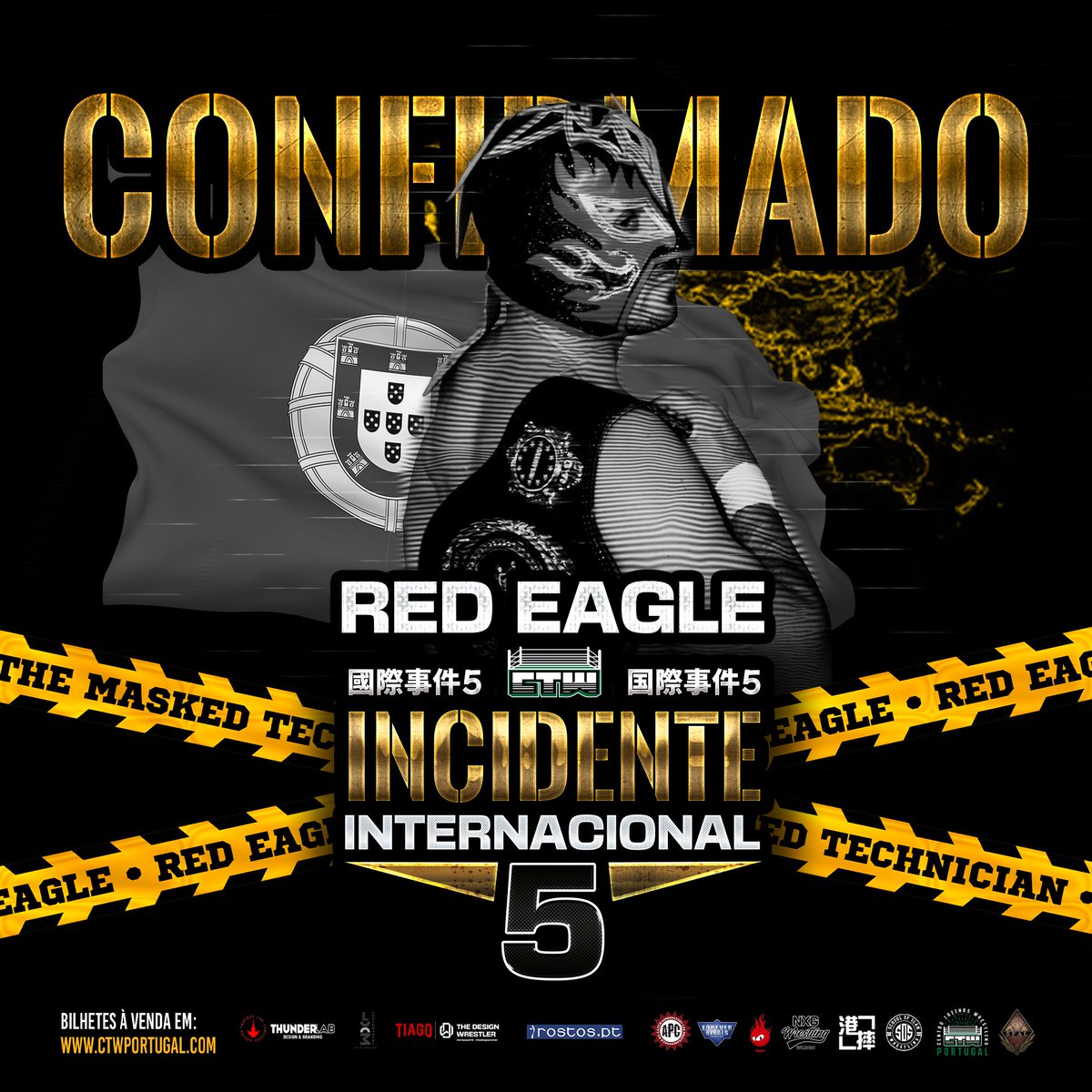 Red Eagle está confirmado para o Incidente Internacional 5‼️🇵🇹 Não percas esta oportunidade de ver Red Eagle em ação! Compra já o teu bilhete em: ctwportugal.com 🎟️🎫 @RedEagle_PT #prowrestling #wrestling #lisboa #uk #japan #portugal #heatuppw #ctwportugal