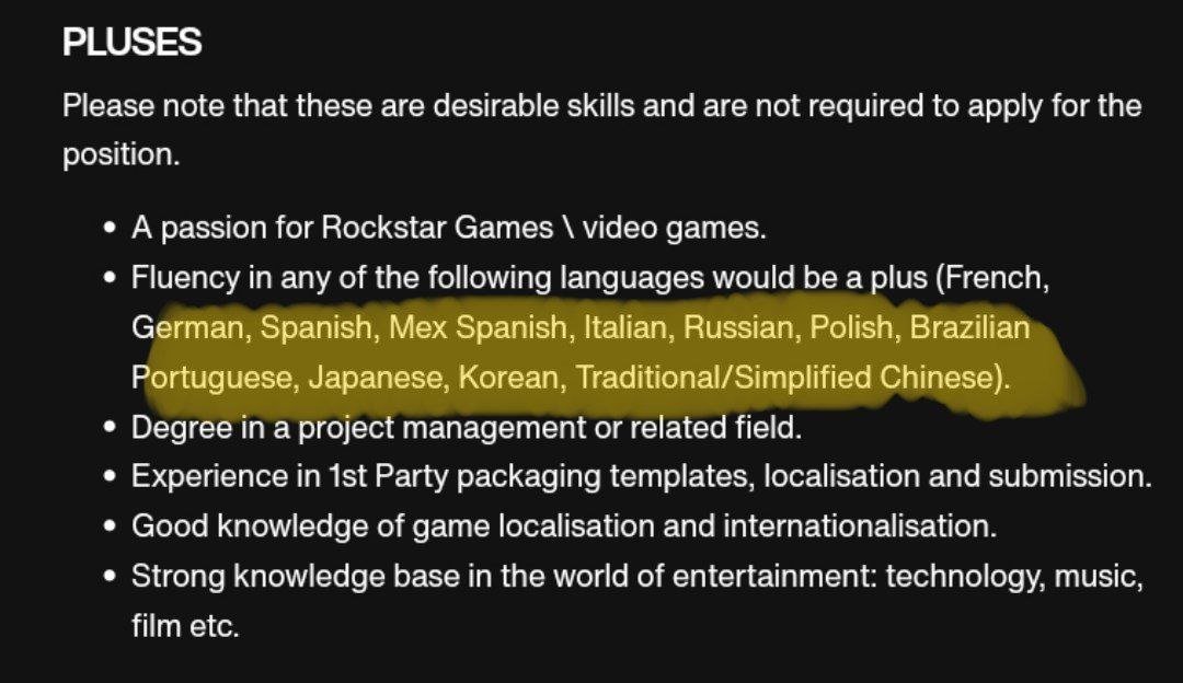 ‼️На сайті @RockstarGames  висить вакансія менеджера локалізацій – української в списку немає. Давайте маякувати рокстарам, що мова нам зараз потрібна, ми будемо платити свої гроші, і маємо право вимагати українську.