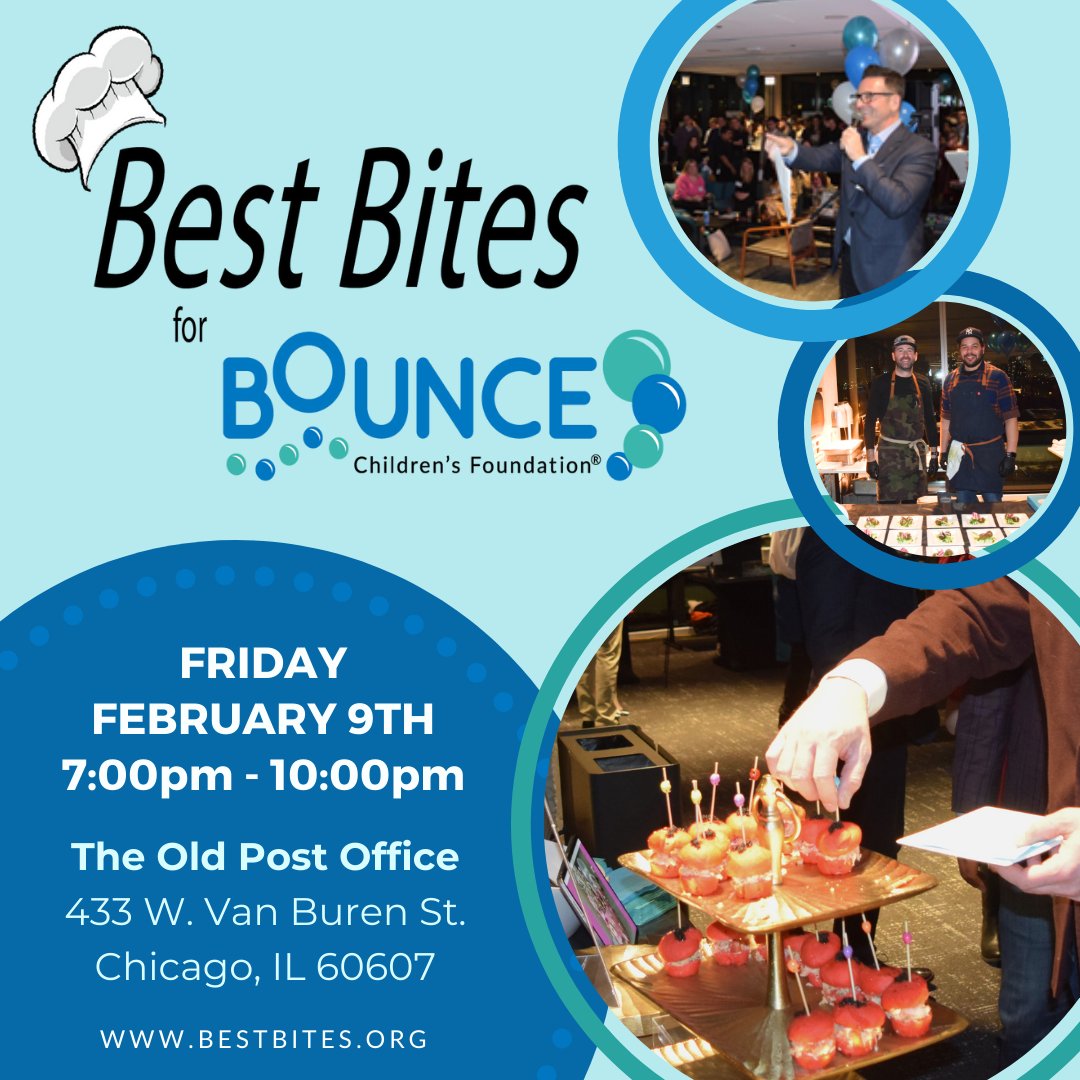 Get your tickets for Best Bites on February 9th at bestbites.org! We'll be tasting dishes from some of the best chefs in Chicago while enjoying drinks and live music, all for a good cause! 🍽

#bounce #bestbites #chicago #foodie #chicagochef #fundraiser