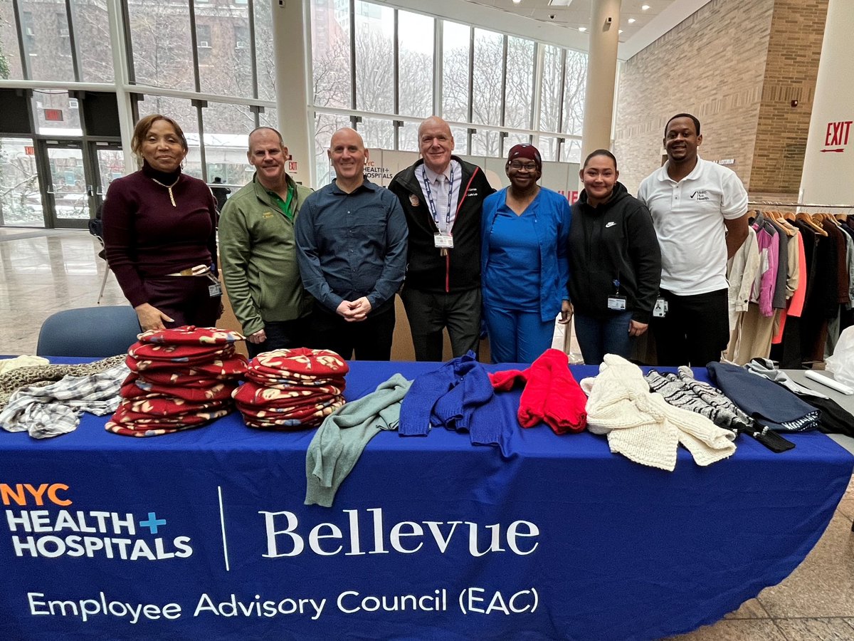 Stopped by @BellevueHosp this morning to donate coats to their coat drive & distribution! I was joined by COO Marcia Peters & CEO Bill Hicks w/ the Employee Advisory Council. It’s important to support our public hospitals who support our community.