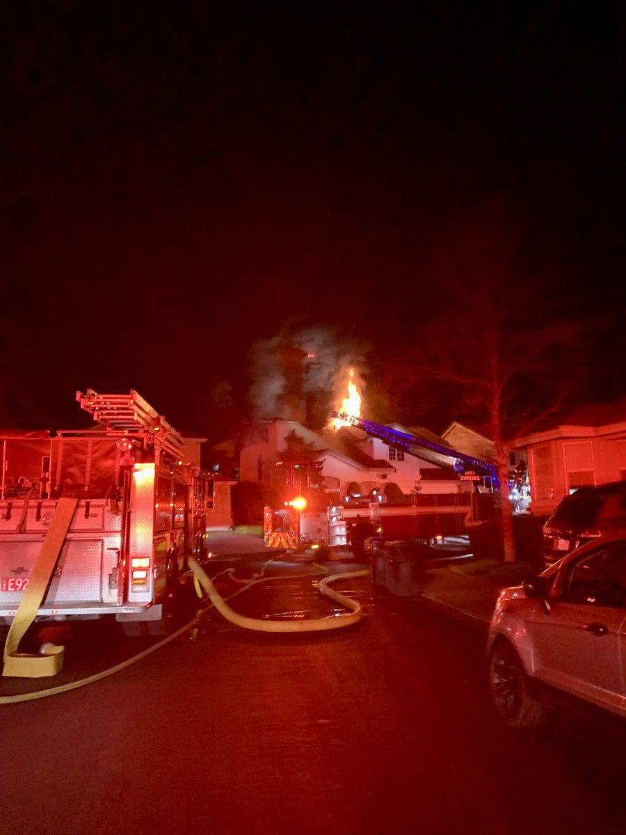 LPFDFirefighter's tweet photo. The #LPFD with the aid of @AlamedaCoFire responded to a reported house fire in Pleasanton at 10:20 pm on January 18th. No one was injured and the fire was extinguished quickly. 

#LPFD #LPFDFirePrevention https://t.co/jJTp7cVzMd