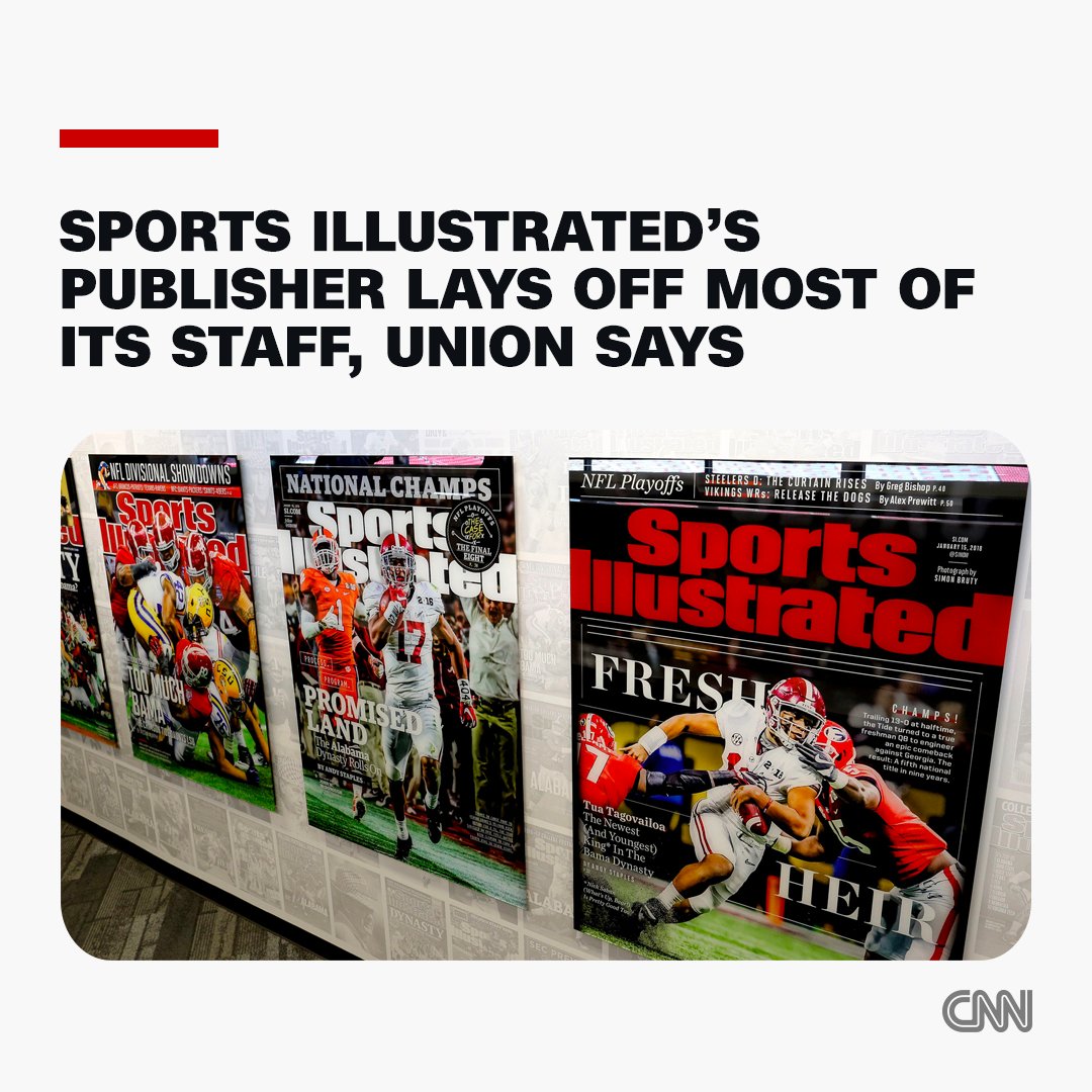 The future of Sports Illustrated is thrown into uncertainty after its publisher lays off most or 'probably all' of its staff, union says cnn.it/48CZRcR