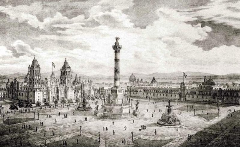 @TopiltzinCe @VekaDuncan @hdemauleon @AndresGuzBJ @vozandante @paginasmexicana Una imagen de la Ciudad de México de 1876...
Zócalo